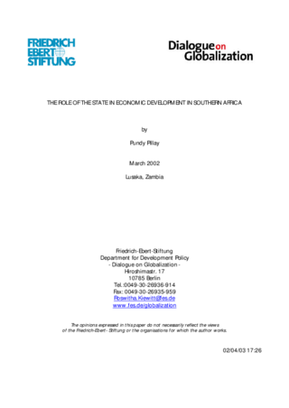 The role of the state in economic development in Southern Africa